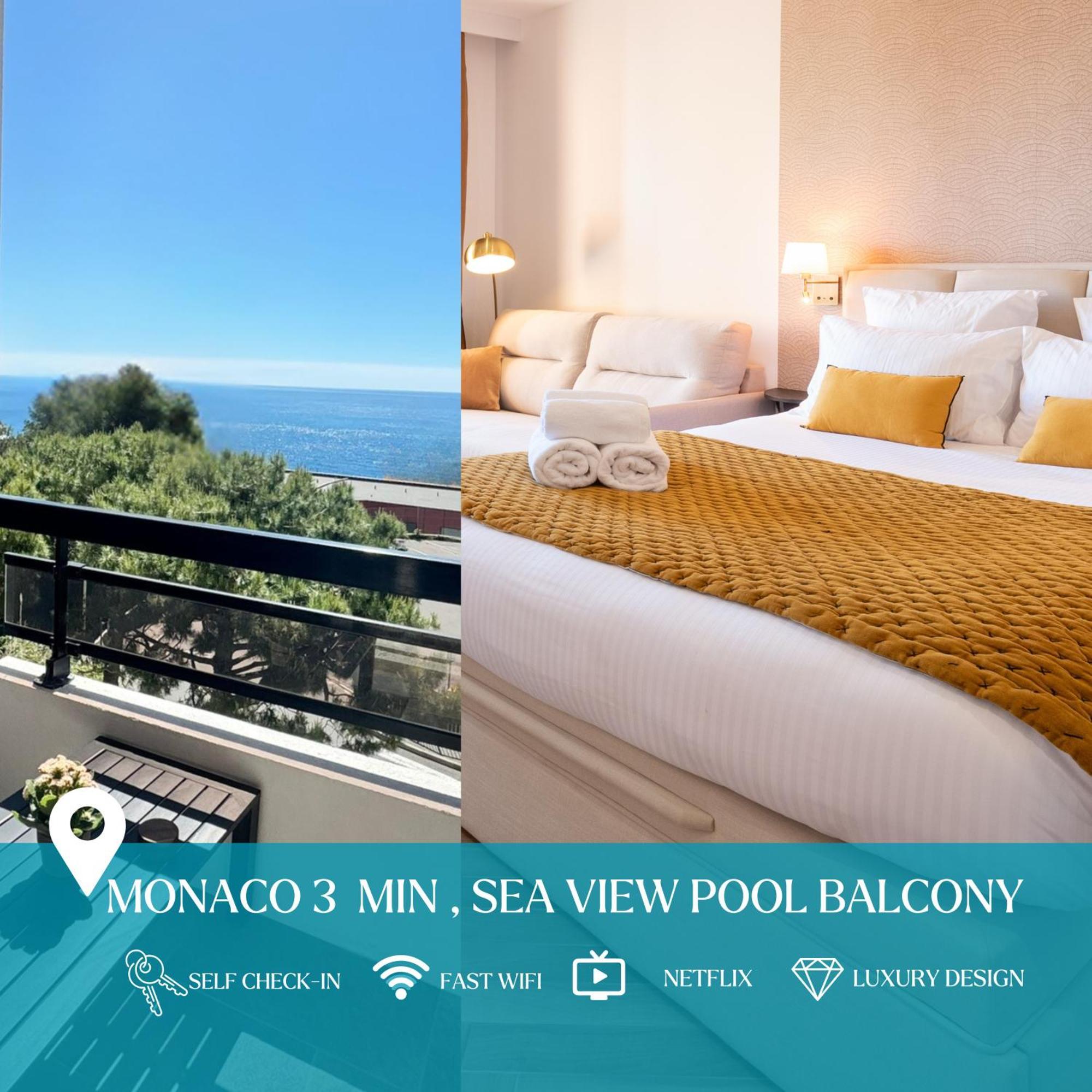 Monaco Border Luxury Suite - Sea View - Pool Босолей Экстерьер фото